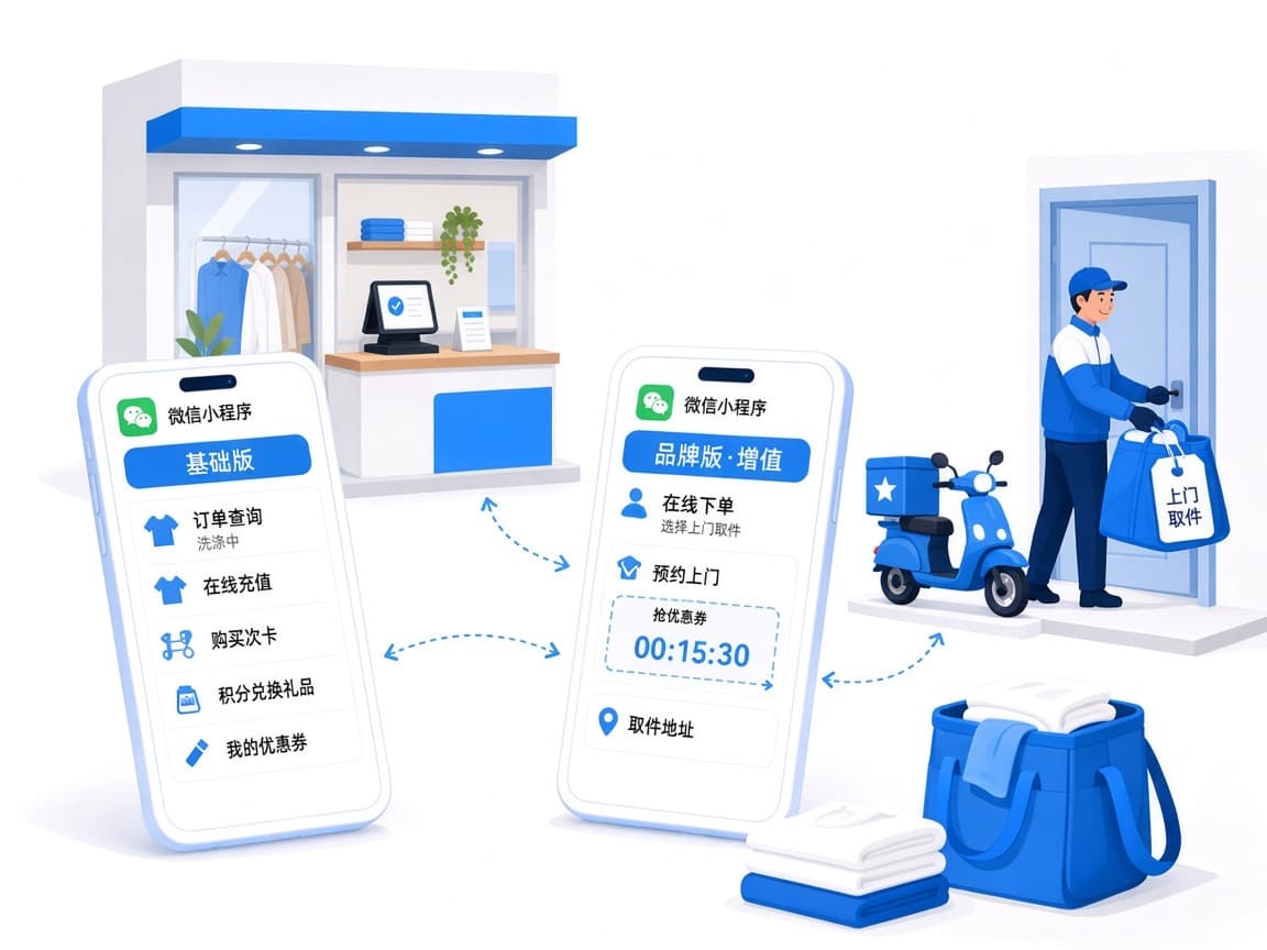 基础版与品牌版顾客小程序示意