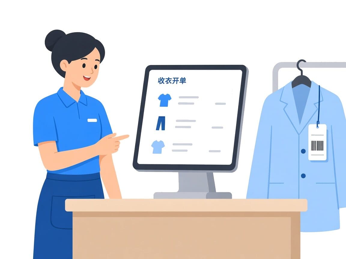 门店收衣开单与水洗唛示意
